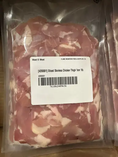 [4200001] Sliced Skinless Chicken Thigh -雞腿肉條 1cm 1lb